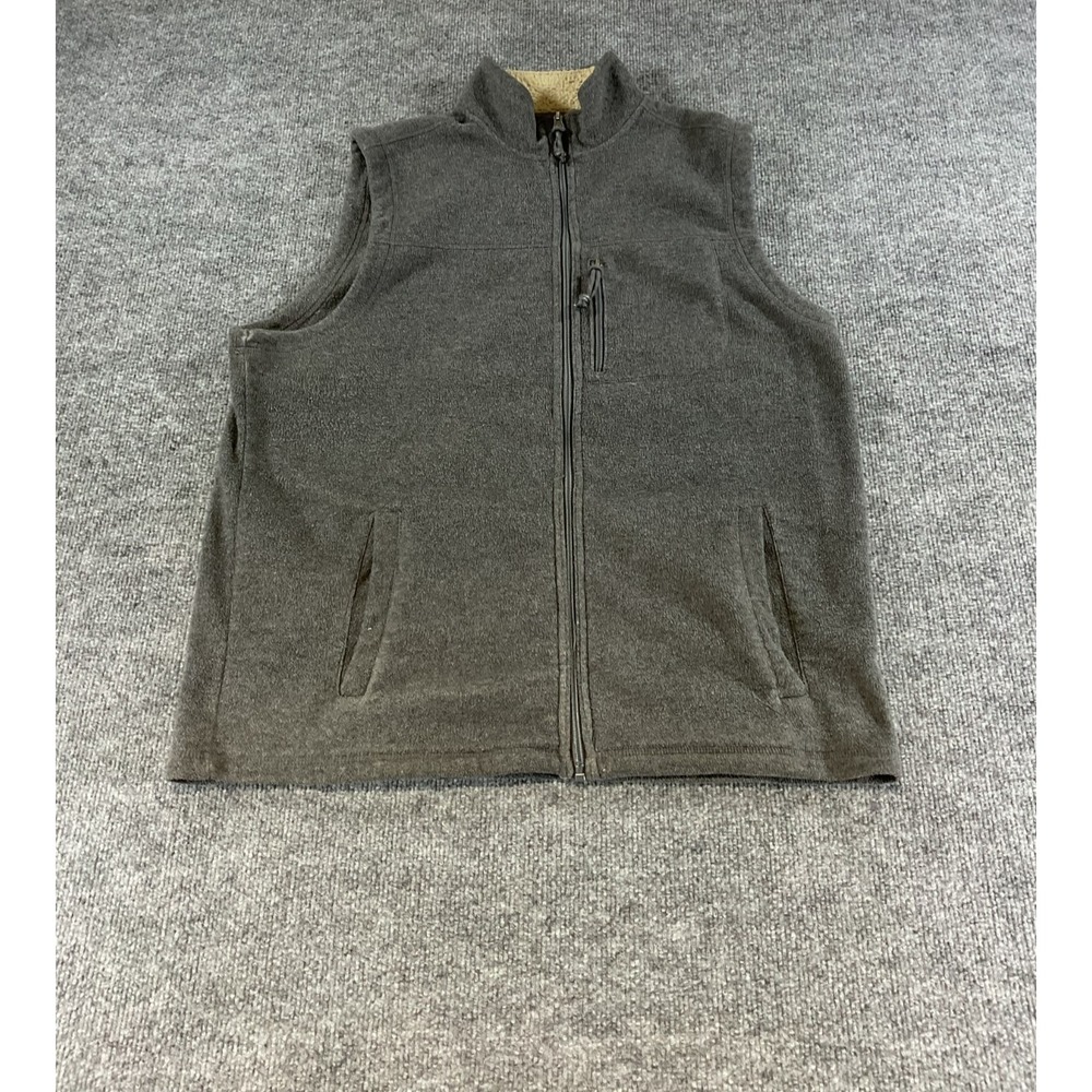 G.H. Bass Co Vest Mens Large Brown Fleece Full Zip Outdoor Casual Layering